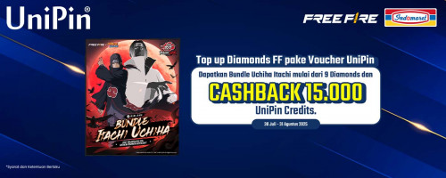 Dapatkan Bundle Itachi Uchiha & Cashback 15.000 UniPin Credits di Indomaret!